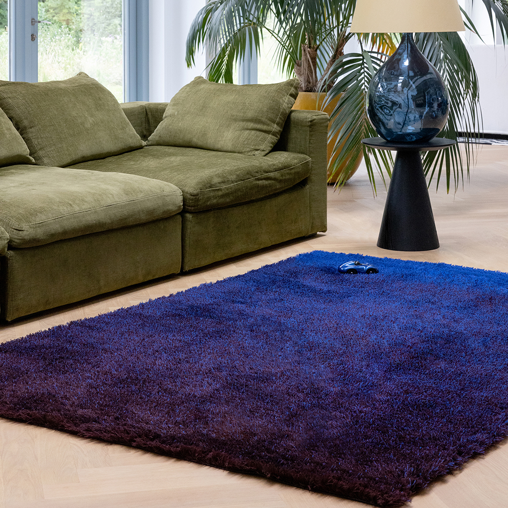 Килим вовняний Shade High Electric Blue / Aubergine | Розмір: 200 x 300 см
