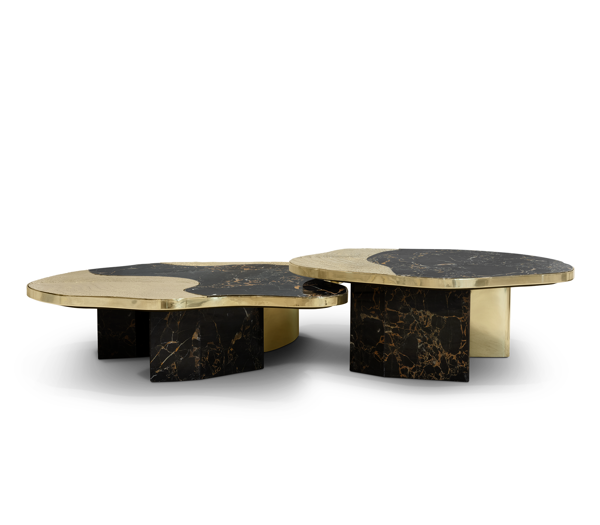 Журнальний столик Athena Portoro Marble & Gold Table Set