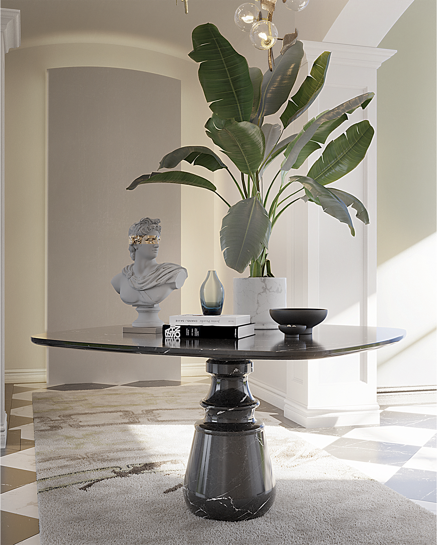 Обеденный стол Obsidian Square Nero Marquina