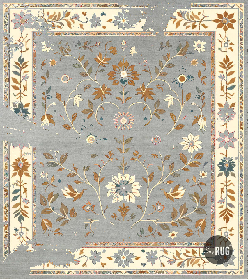 Килим ручної роботи Chennai Grey | Розмір: 400 x 400 см