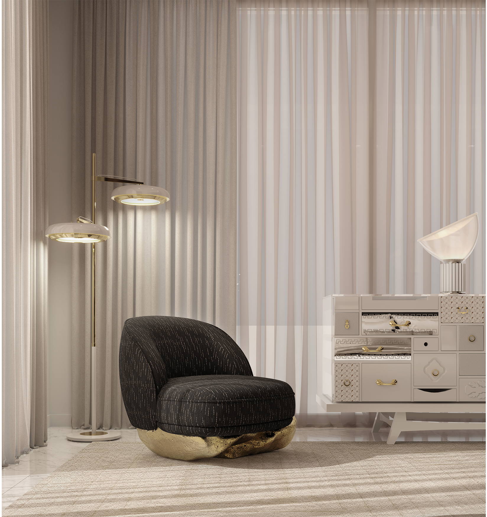 Кресло Angora Black