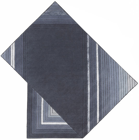 Килим сірий ручної роботи Geometric