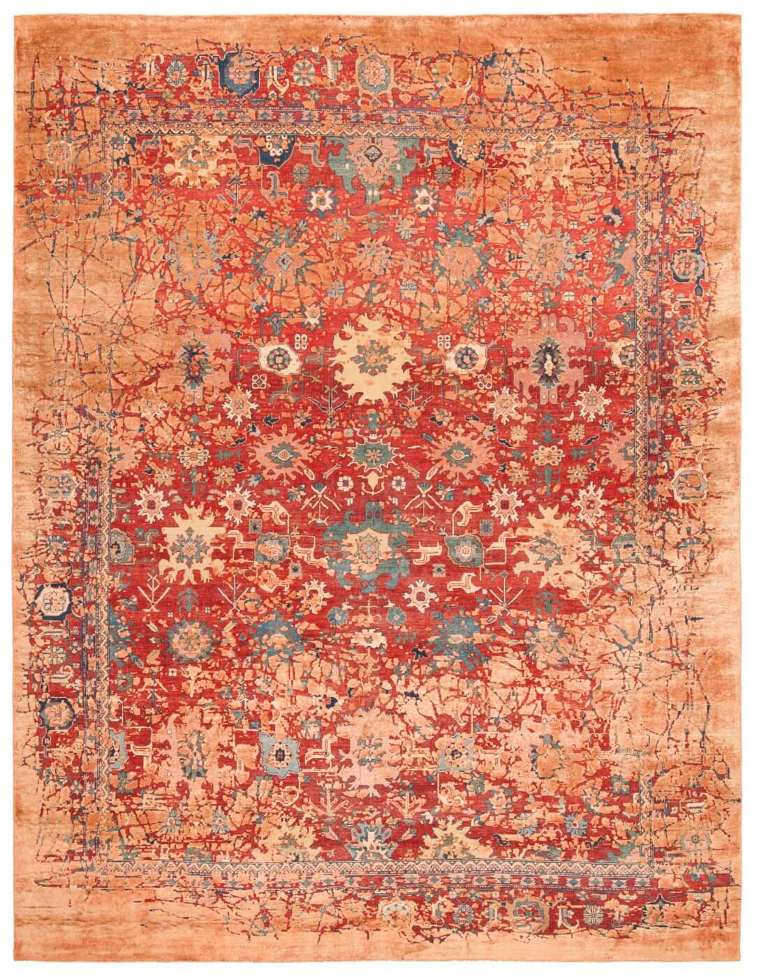 Килим ексклюзивний Bidjar Kingscross Pleasure Red Orange Silk | Розмір: 200 x 300 см