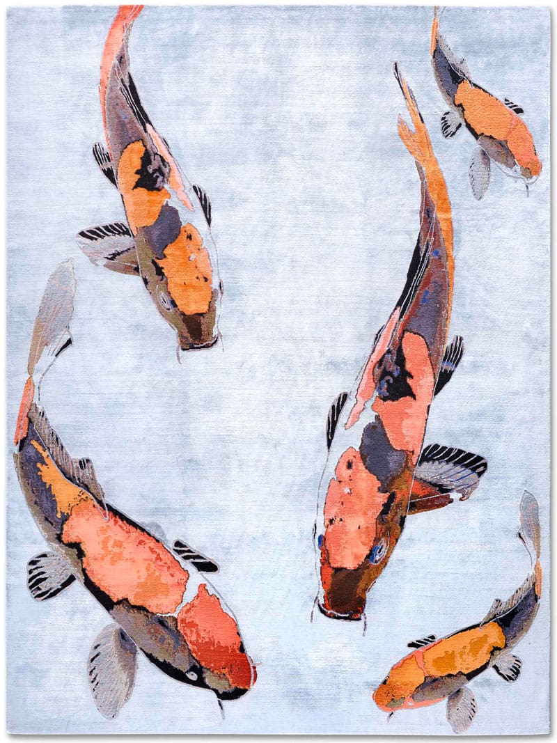 Ексклюзивний килим ручної роботи Fish Orange