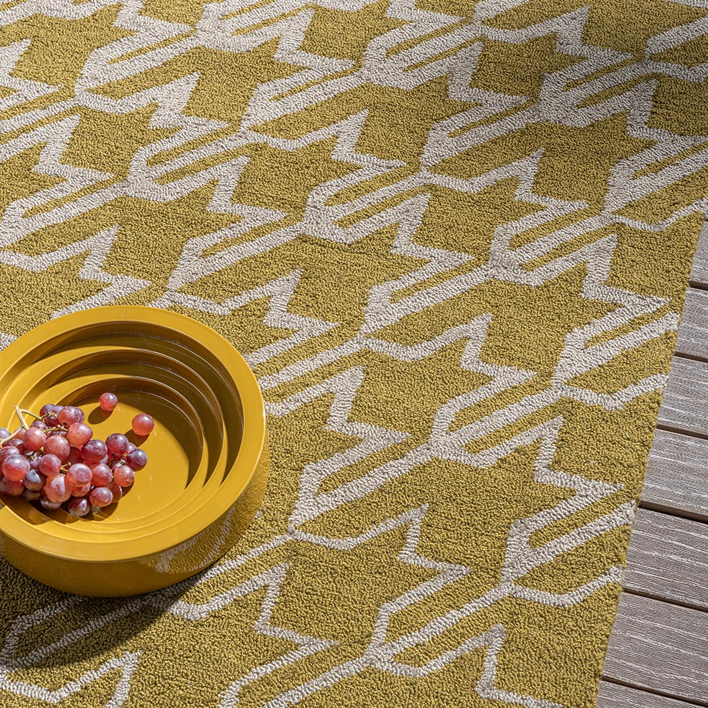 Вуличний килим TB Houndstooth Mustard 455706 | Розмір: 250 x 350 см