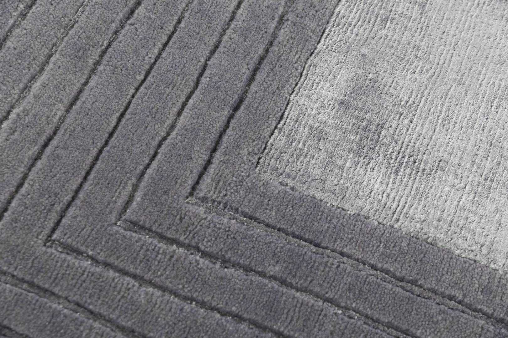 Килим геометричний ручної роботи Grey Frame | Розмір: 300 x 400 см