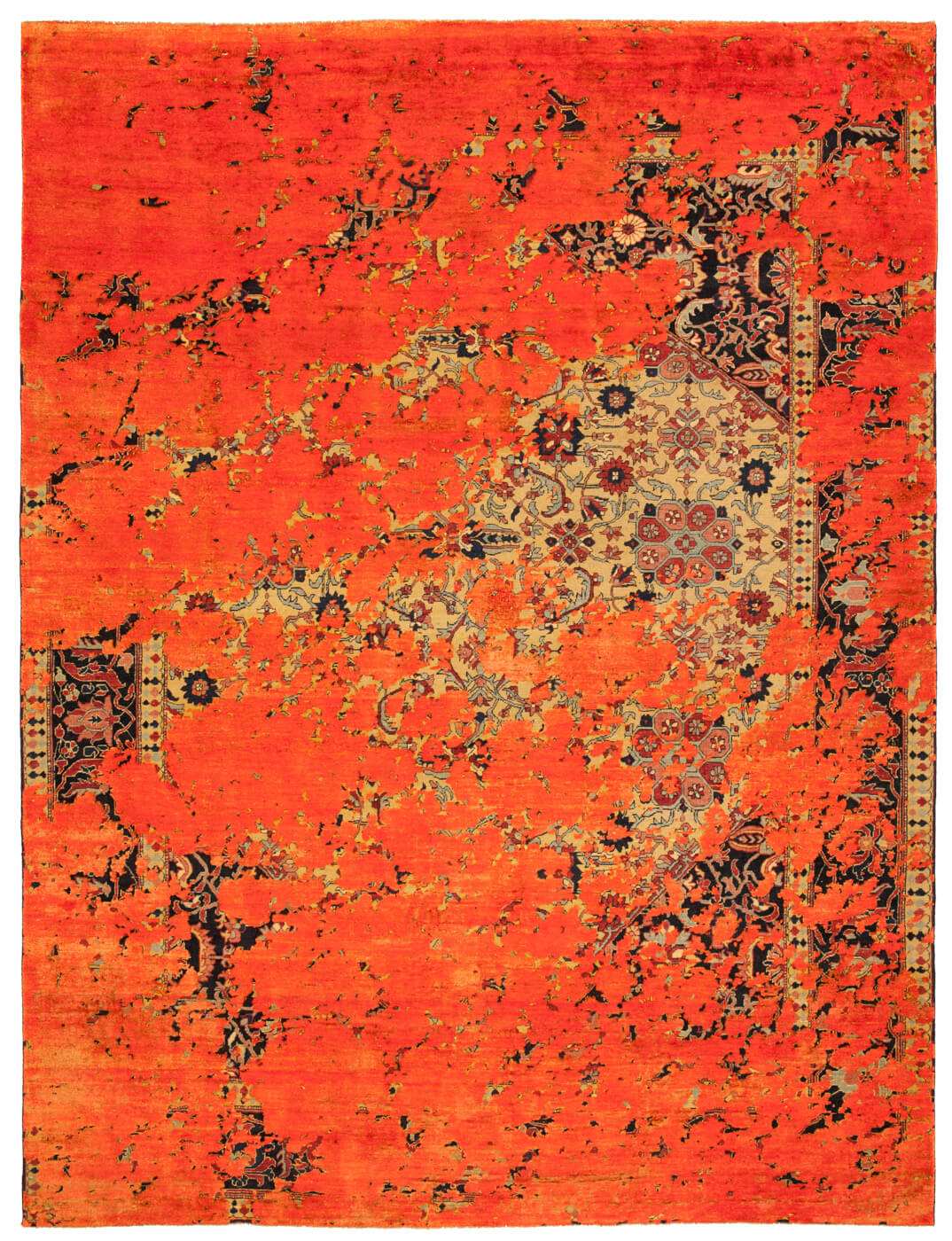 Килим ексклюзивний Serapi Queensbury Aerial Yellow Neonorange Silk | Розмір: 250 x 300 см