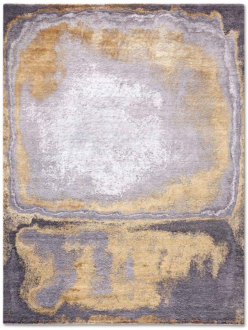 Изящный узелковый ковер ручной работы Gold on Grey | Размер: 305 x 427 см