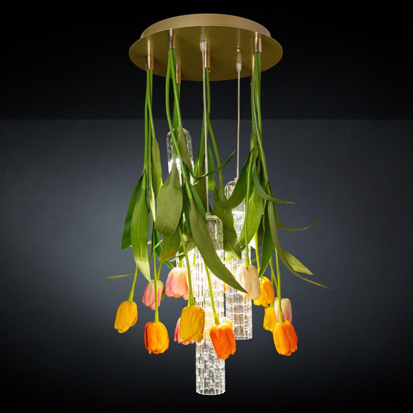 Малая круглая люстра Tulip