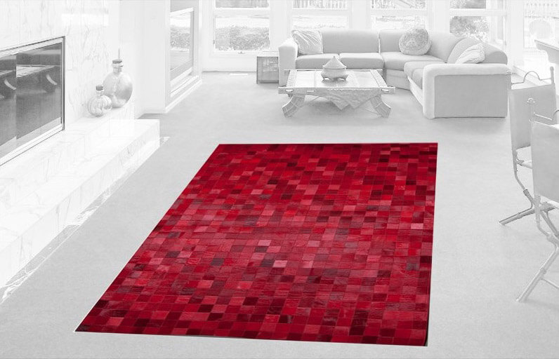 Килим шкіряний Mosaic Red