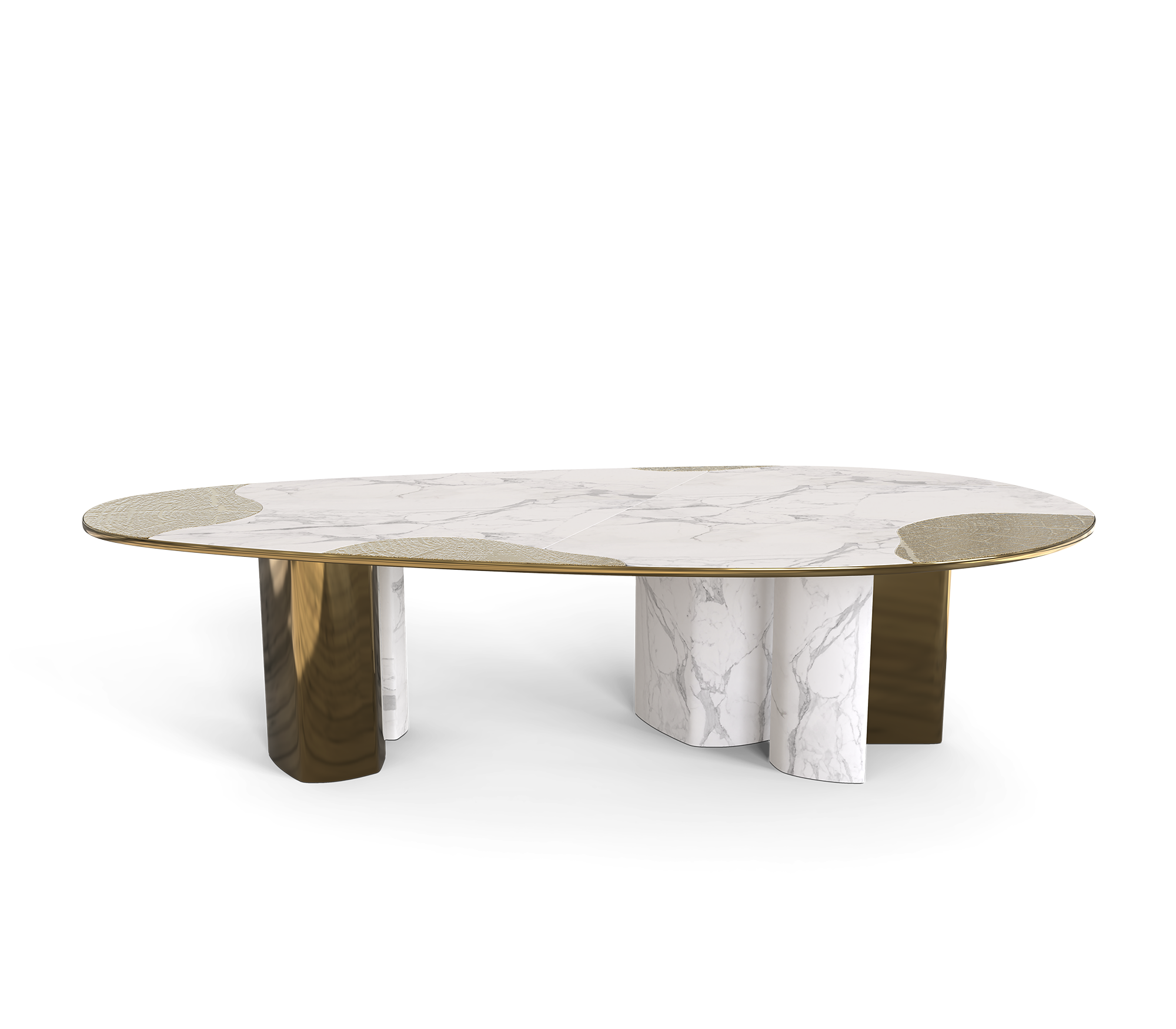 Обеденный стол Athena Carrara Marble & Patina