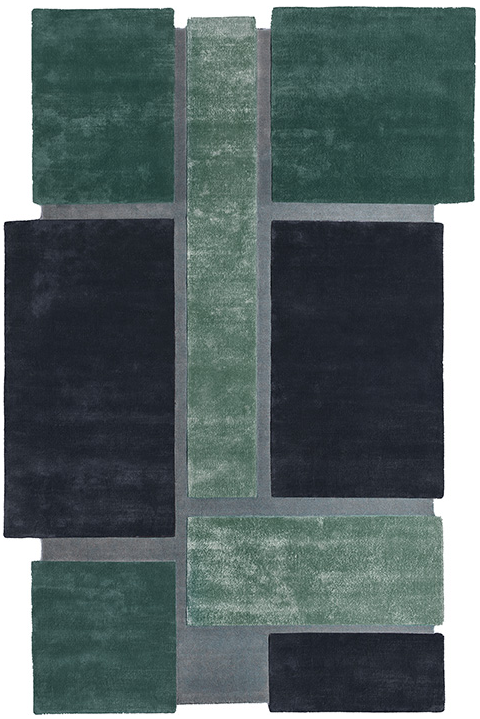 Килим в стилі карт-деко Designer Green / Blue | Розмір: 200 x 300 см