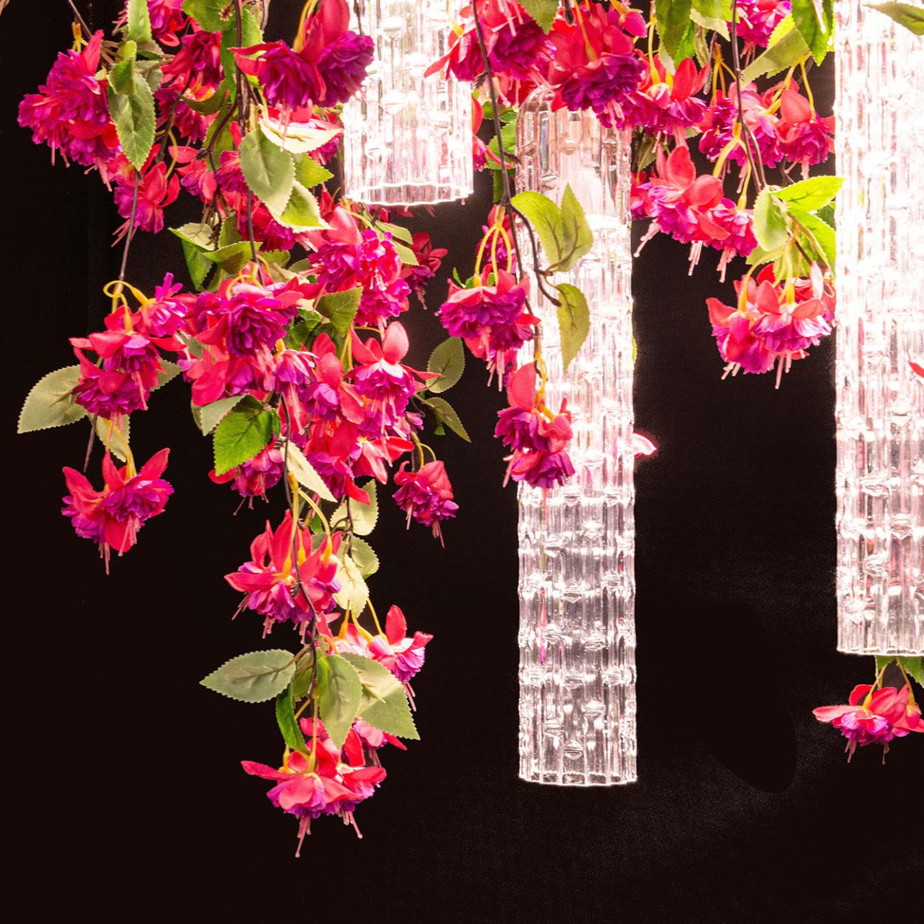 Квадратная каскадная люстра Pink Cascade