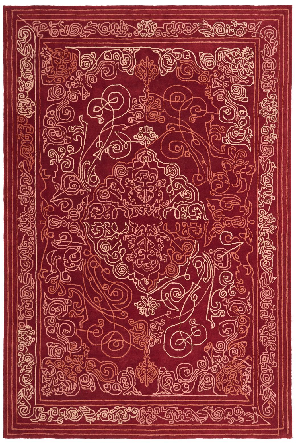 Круглий килим ексклюзивний One-Stroke Red