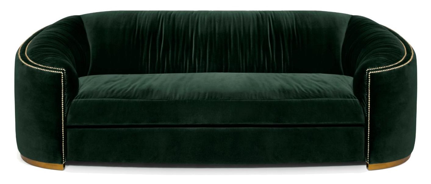 Темно-зеленый изогнутый диван Premium Comfort