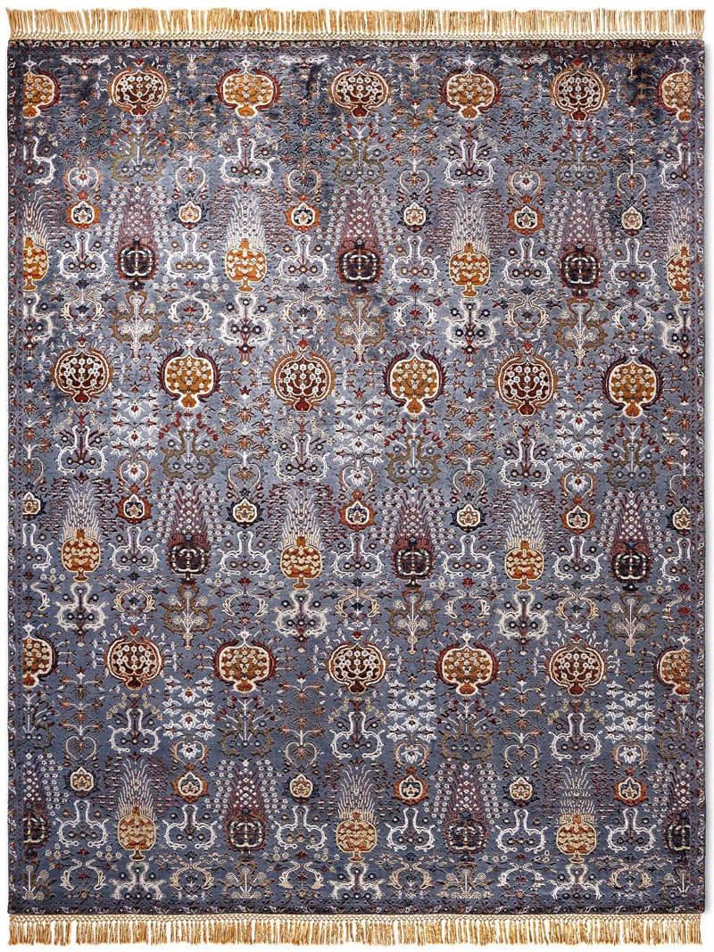 Елітний вузликовий килим ручної роботи Isfahan Charcoal