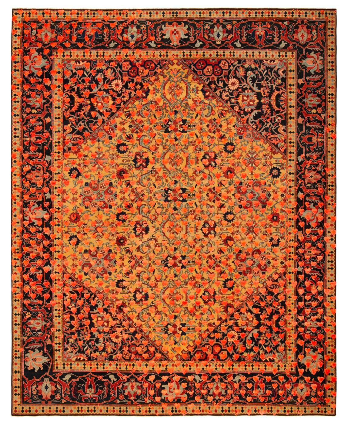 Килим ексклюзивний Serapi Queensbury Broken Heart Yellow Neonorange Silk | Розмір: 250 x 300 см