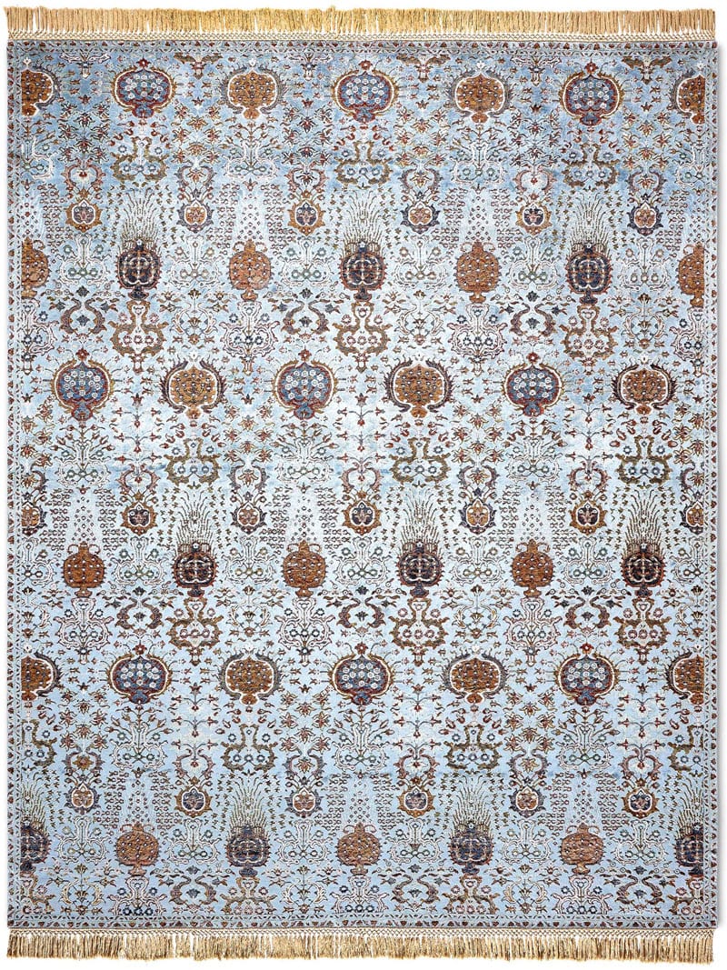 Эксклюзивный узелковый ковер ручной работы Isfahan Light Blue | Размер: 170 x 240 см