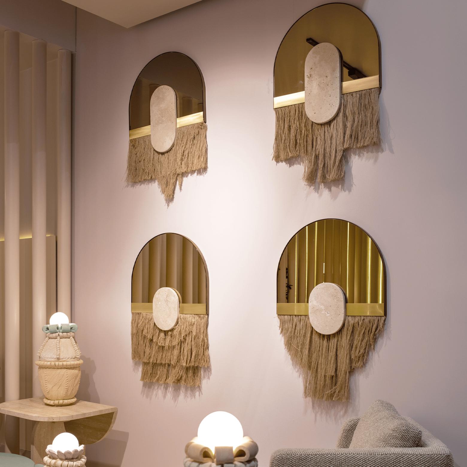 Декоративное настенное зеркало Souk Ecru Linen