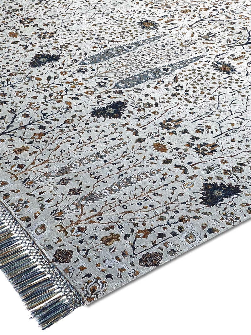 Изящный узелковый ковер ручной работы Pine Garden Silver