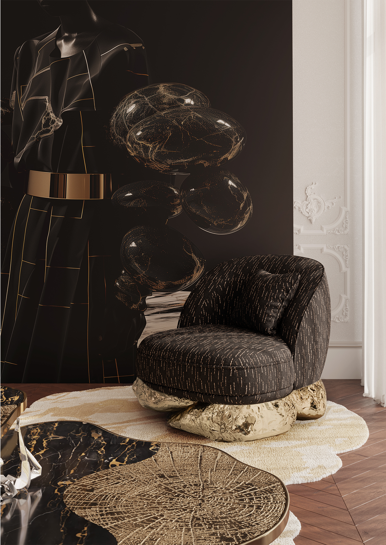 Кресло Angora Black