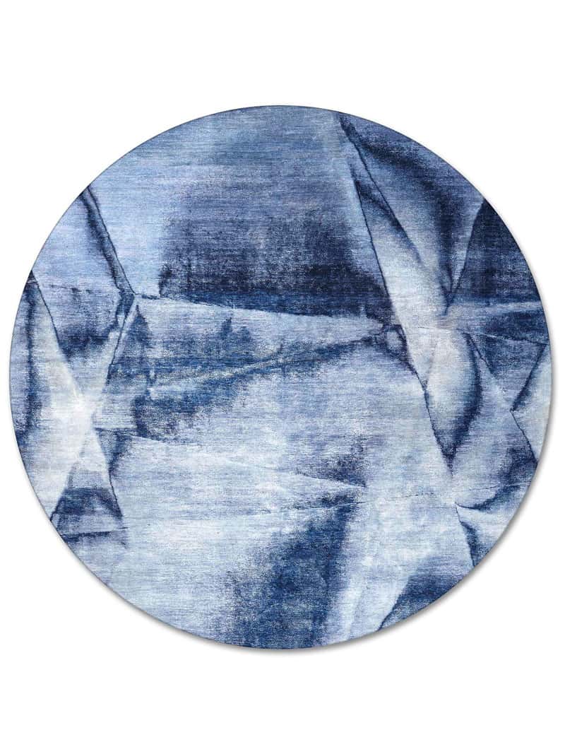 Оригинальный ковер ручной работы Round Navy Blue