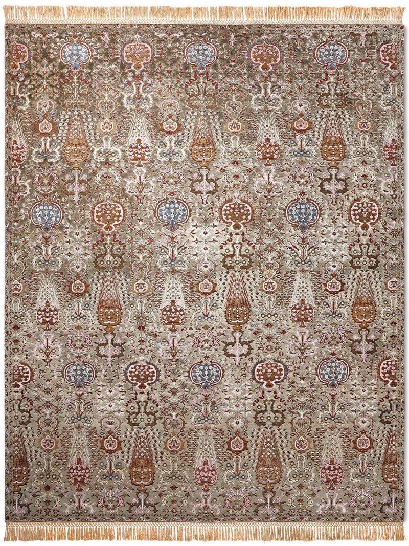 Оригінальний килим ручної роботи Isfahan Grey / Green | Розмір: 274 x 365 см
