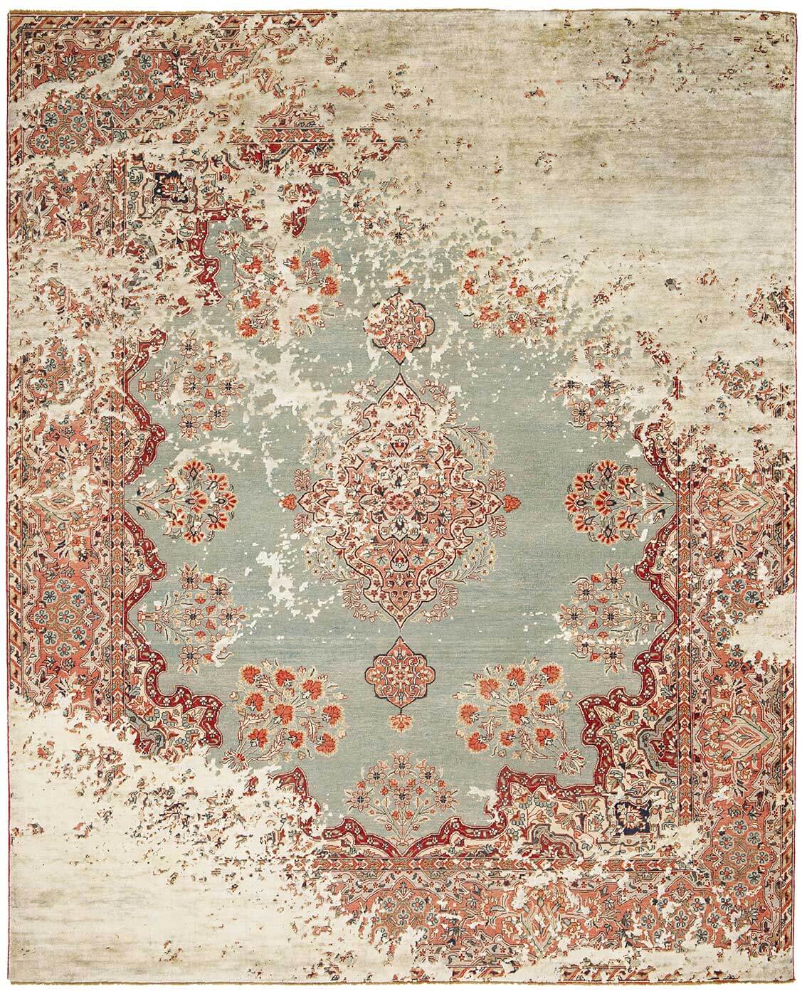 Ковер эксклюзивный Kirman Robson Raved Blue Silver Grey Silk | Размер: 200 x 300 см