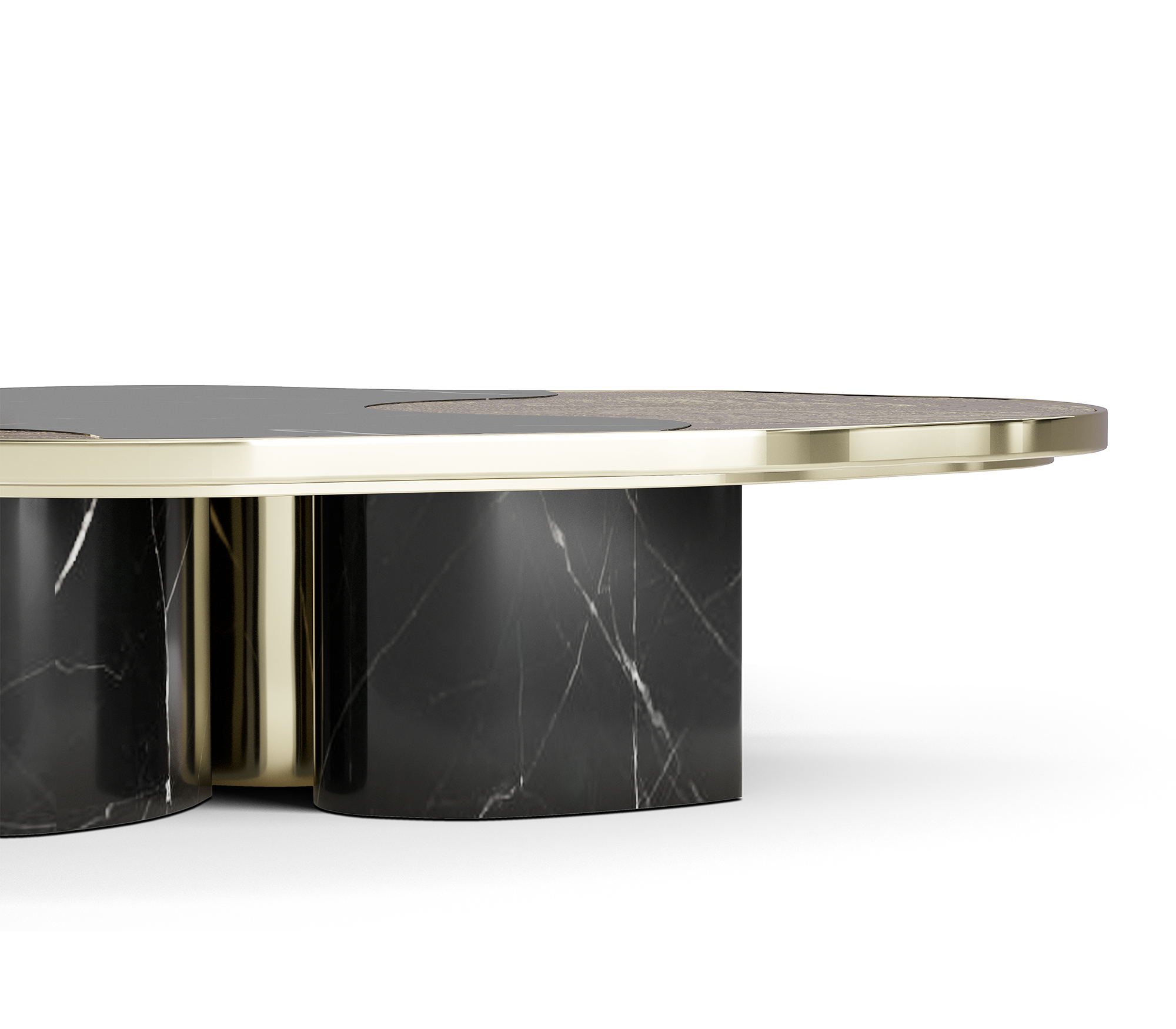Журнальний столик Athena Nero Marble & Gold Table Set