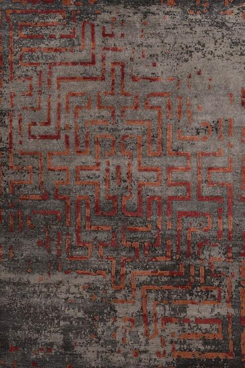 Килим з бамбукового шовку індійський Abstract