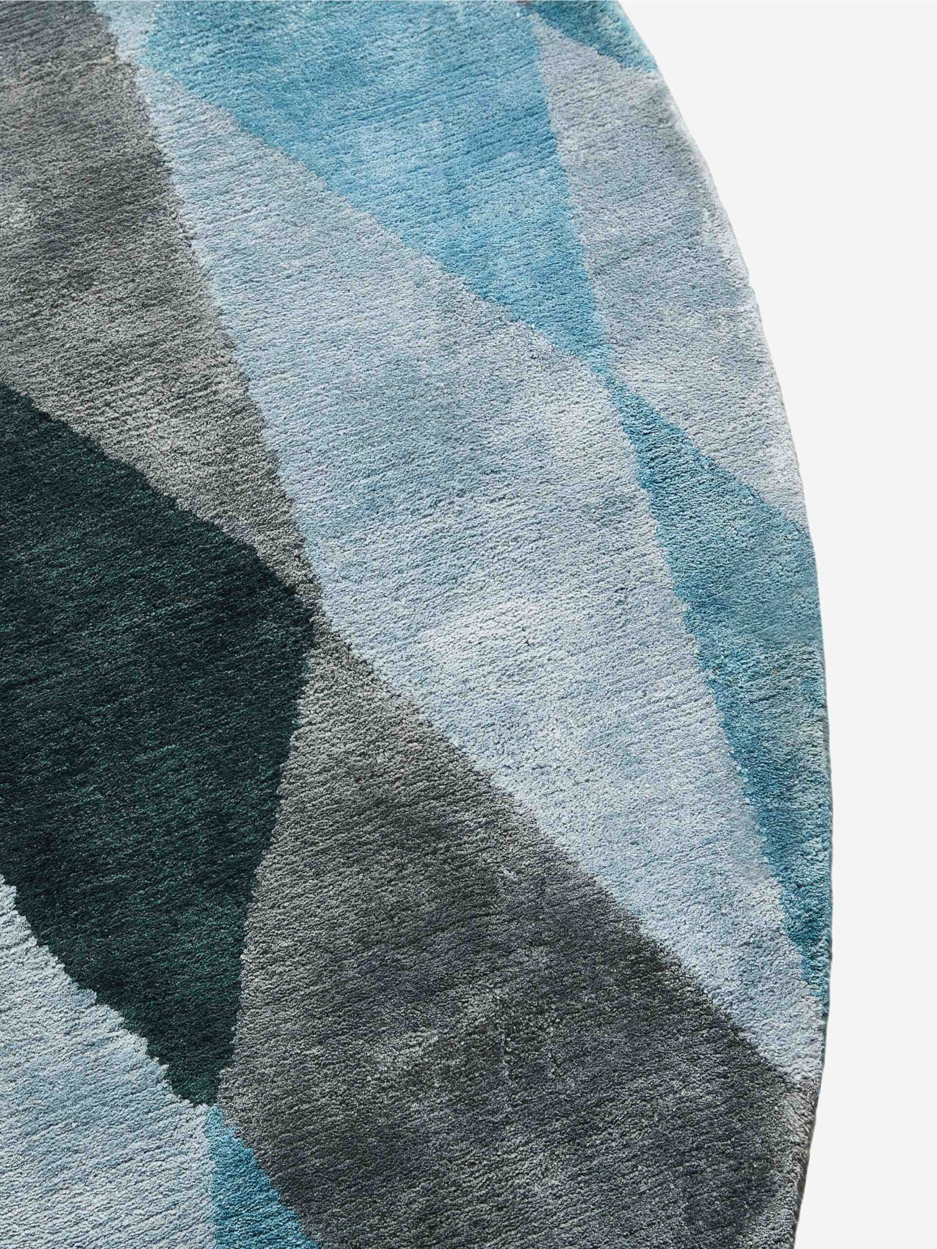 Дизайнерский круглый ковер Losanghe Ubriache Blue