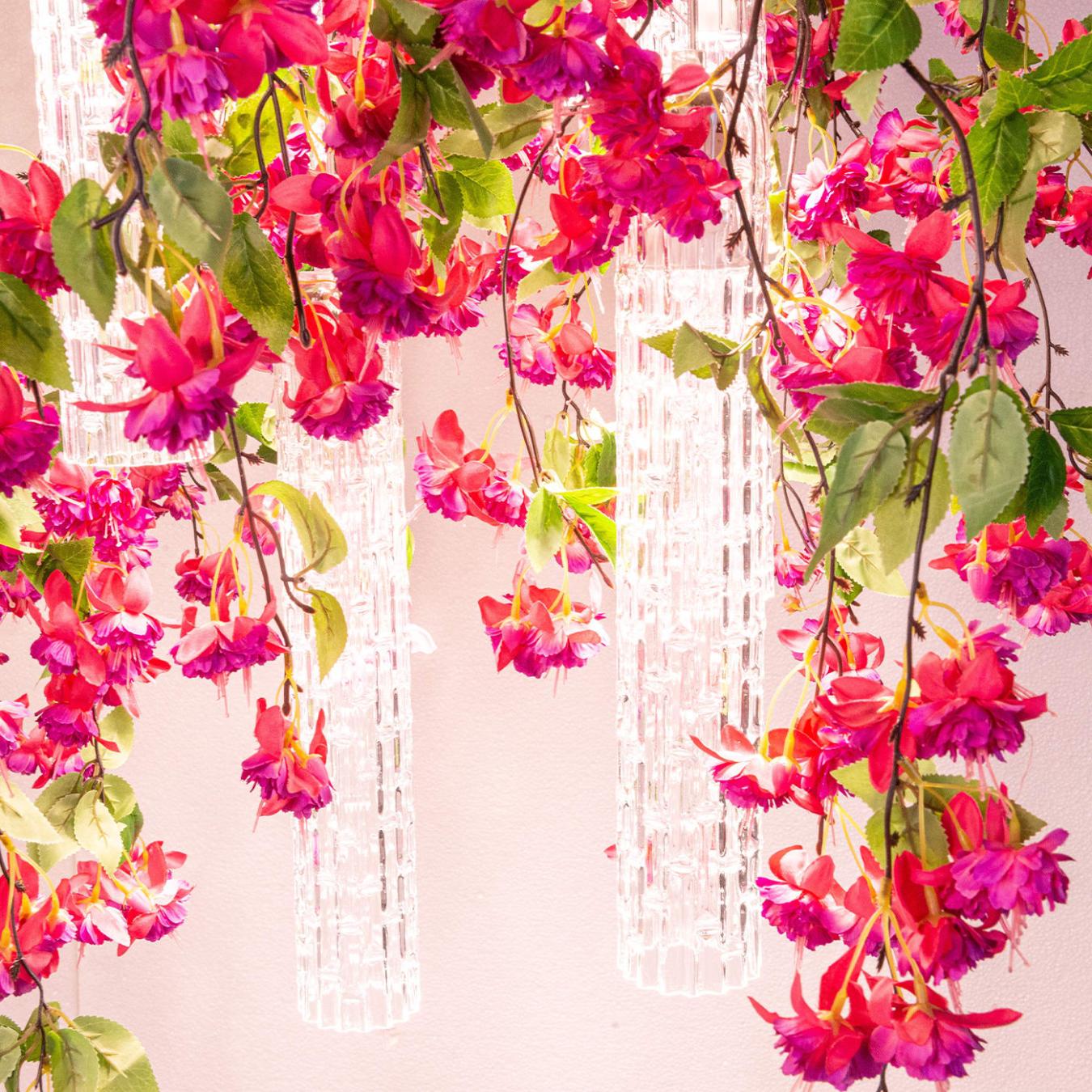 Квадратная каскадная люстра Pink Cascade