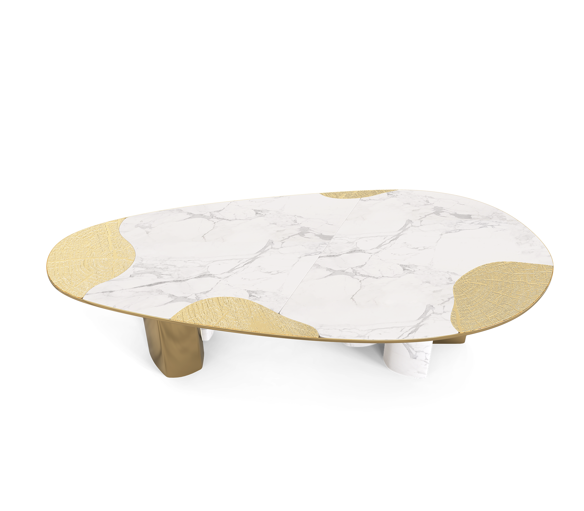 Обеденный стол Athena Carrara Marble & Gold