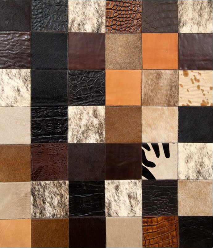 Килим з натуральної шкіри Mosaic Multicolour ☞ Розмір: 160 x 230 см