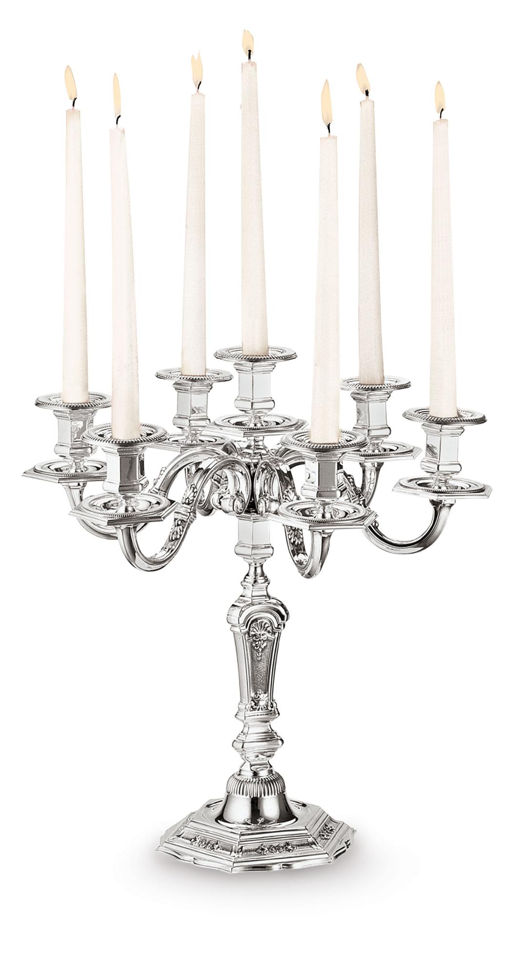 Королевский серебряный канделябр | Конфигурация: 7-Lights
