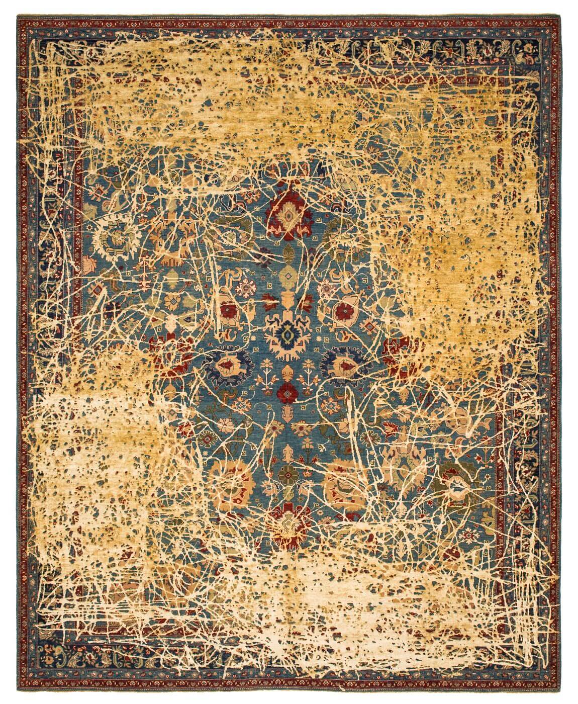 Ковер эксклюзивный Bidjar Highgate Enjoy Tealblue Dirtywhite Silk | Размер: 200 x 300 см