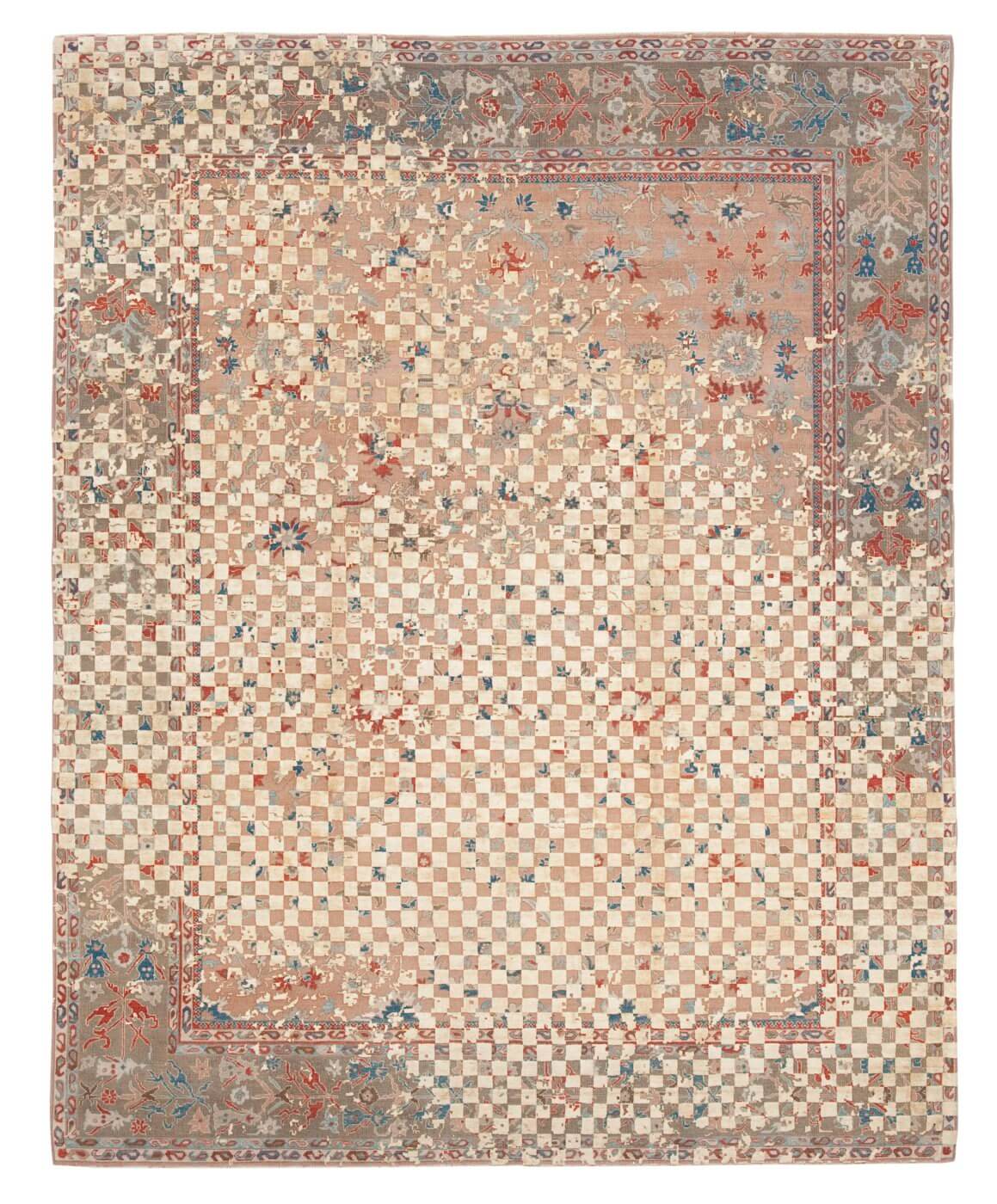 Ковер Sulthanabad Madison Checker Raved Peach Gold Silk