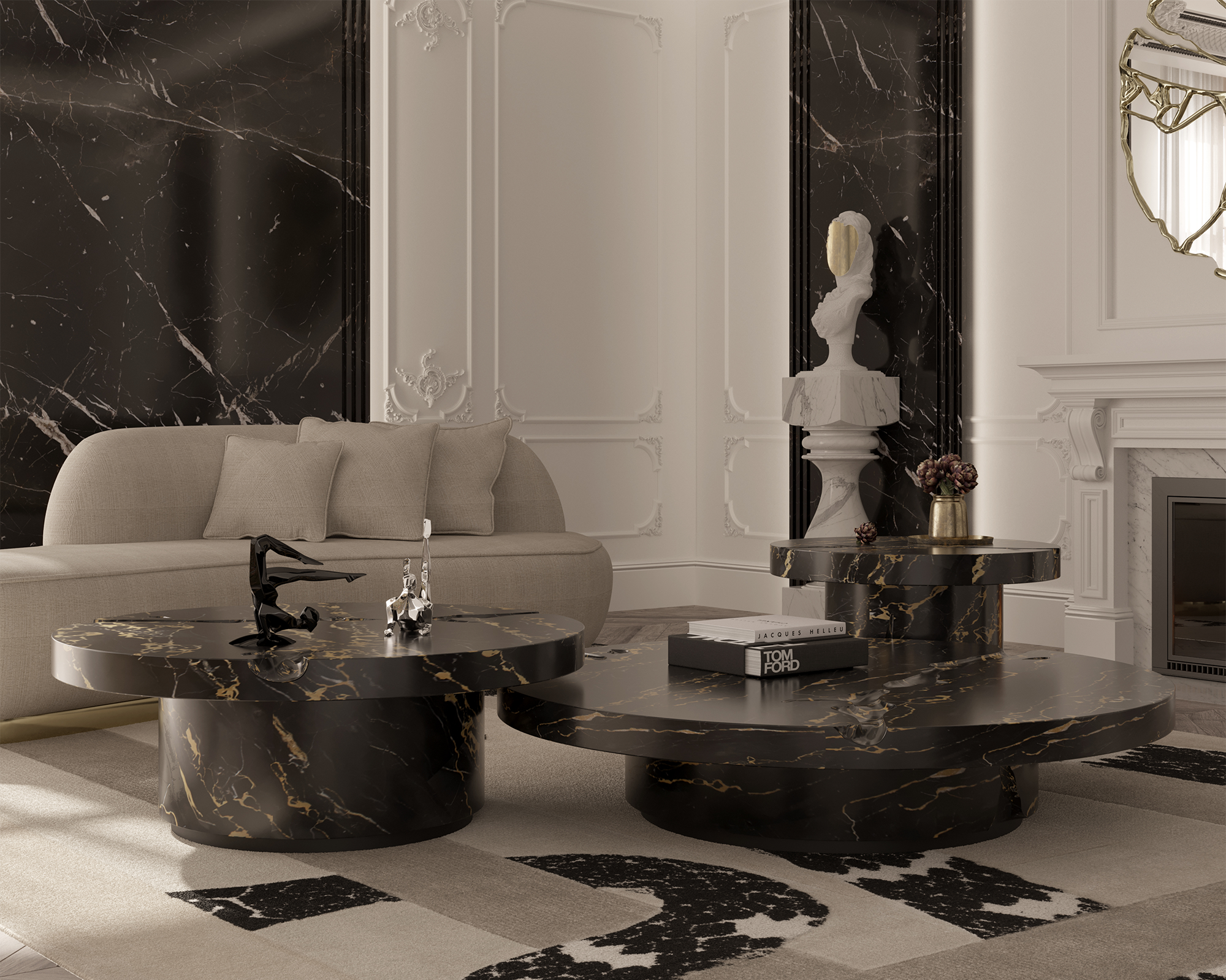 Журнальный столик Dominion Portoro Marble 3-Piece Set