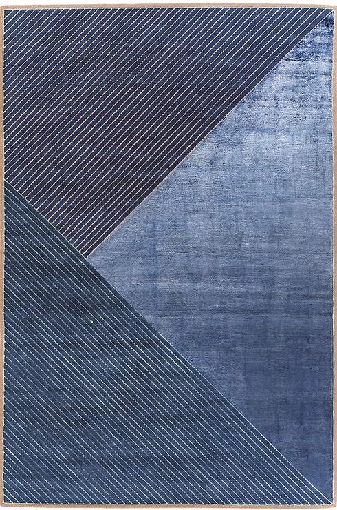 Ковер узелковый ручной работы Blue Geometric | Размер: 200 x 300 см