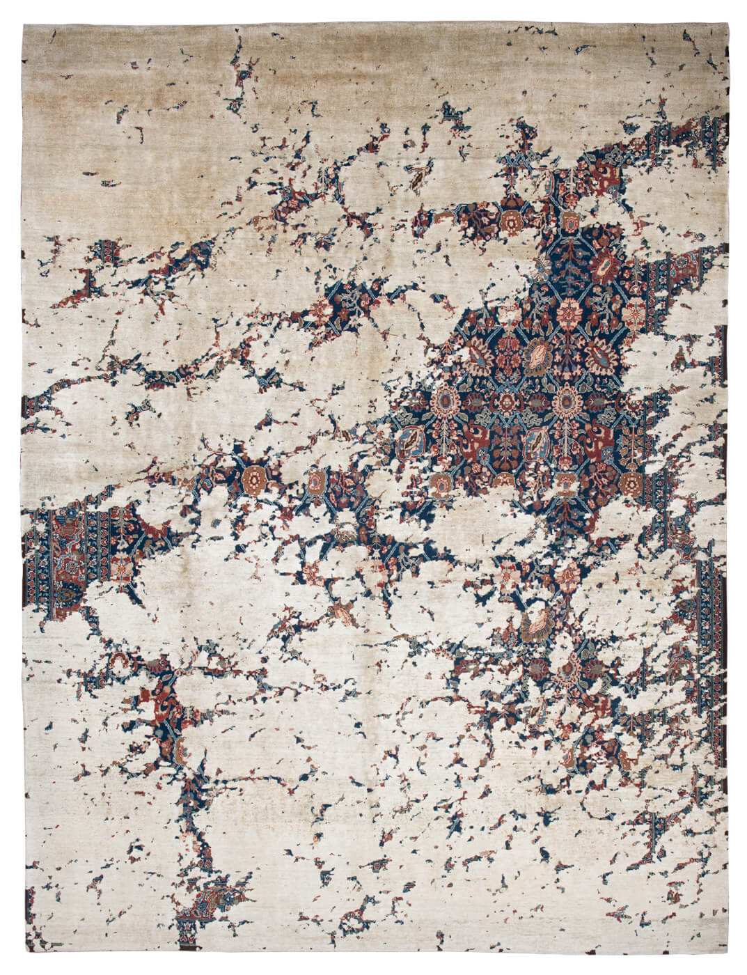 Ковер Tabriz Canal Aerial Navyblue Dirtywhite Silk | Размер: 200 x 300 см