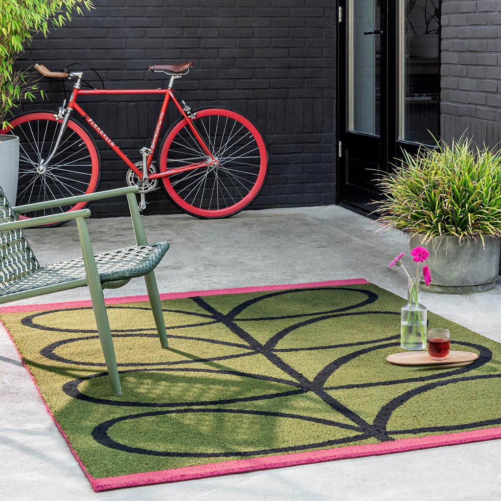 Килим вуличний Linear Branch Olive | Розмір: 250 x 350 см