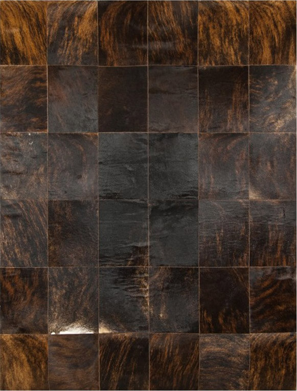 Коричневий килим з шкіри Gelos ☞ Розмір: 150 x 210 см