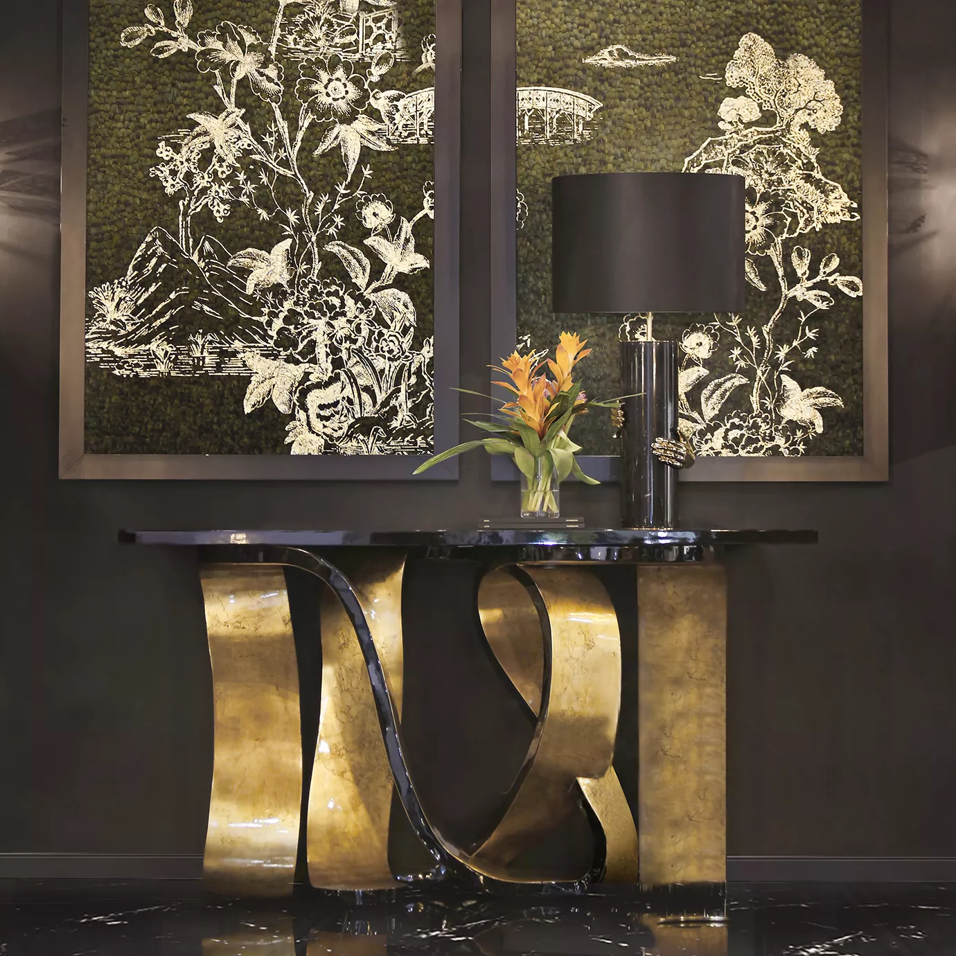 Консоль Ribbon Gold Leaf