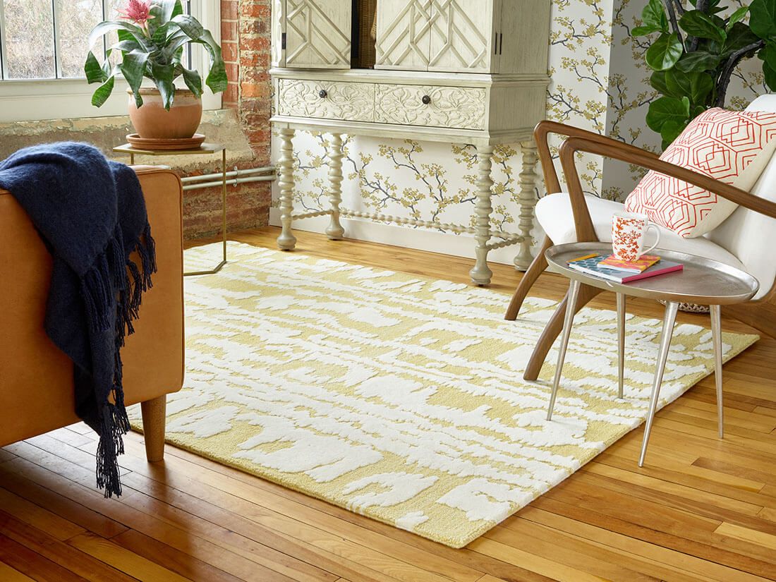 Килим жовтий Waterwave Stripe Citron ☞ Розмір: 170 x 240 см