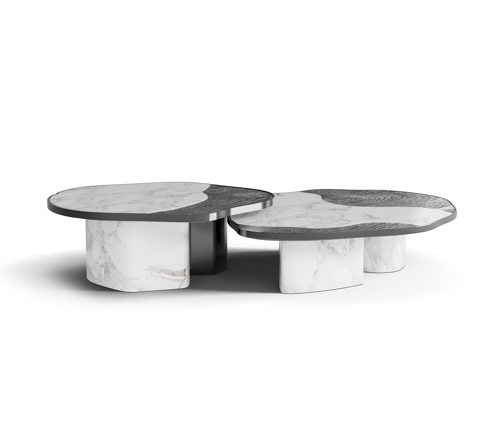 Журнальний столик Athena Calacatta Marble & Onyx Table Set