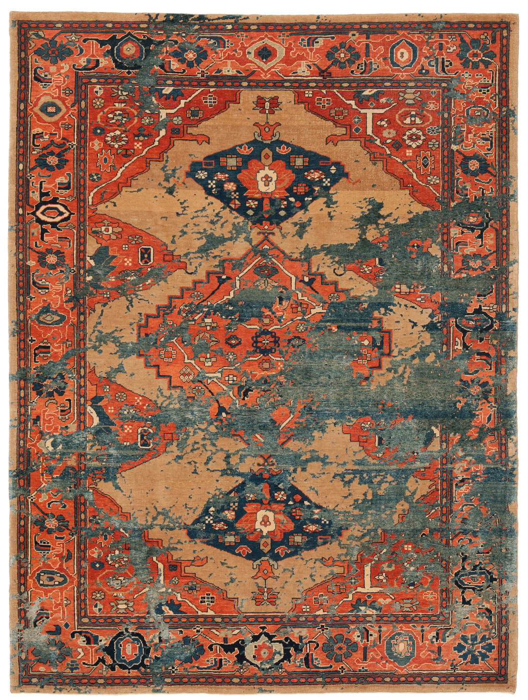 Килим ексклюзивний Serapi Kingsbury Sky Dark Blue Silk | Розмір: 300 x 400 см