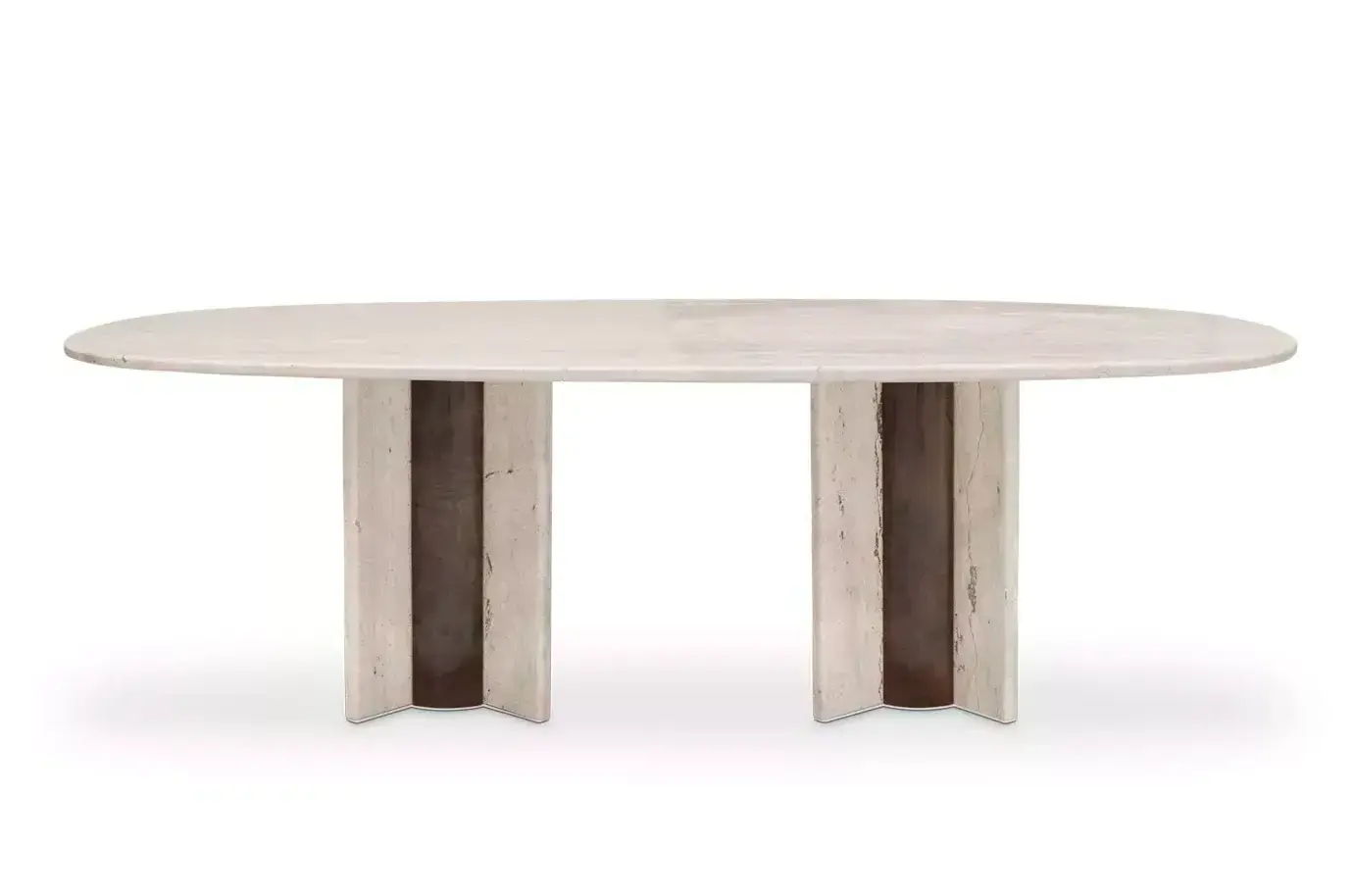 Обеденный стол Parisian Travertine Marble Oval