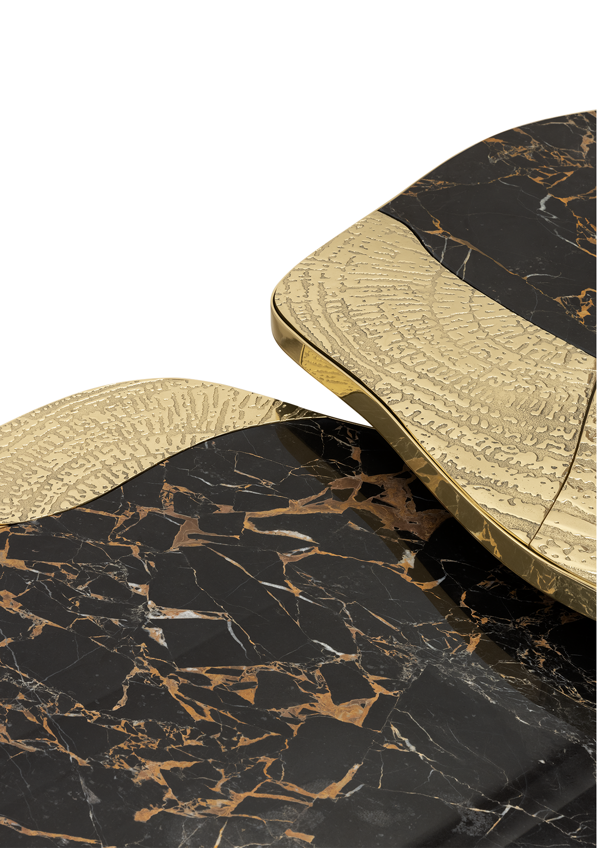 Журнальний столик Athena Portoro Marble & Gold Table Set