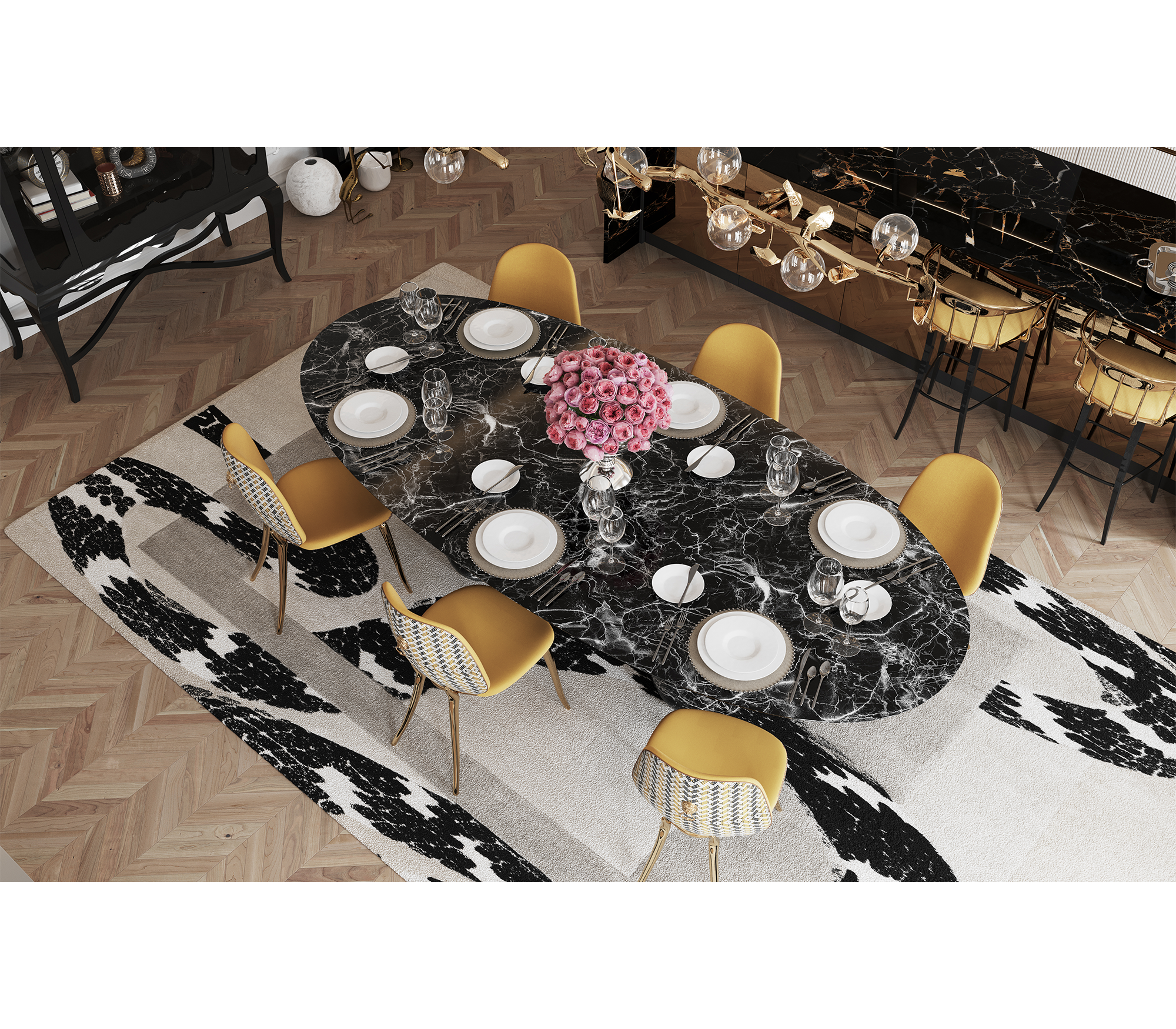 Обеденный стол Obsidian Oval XL Nero Marquina