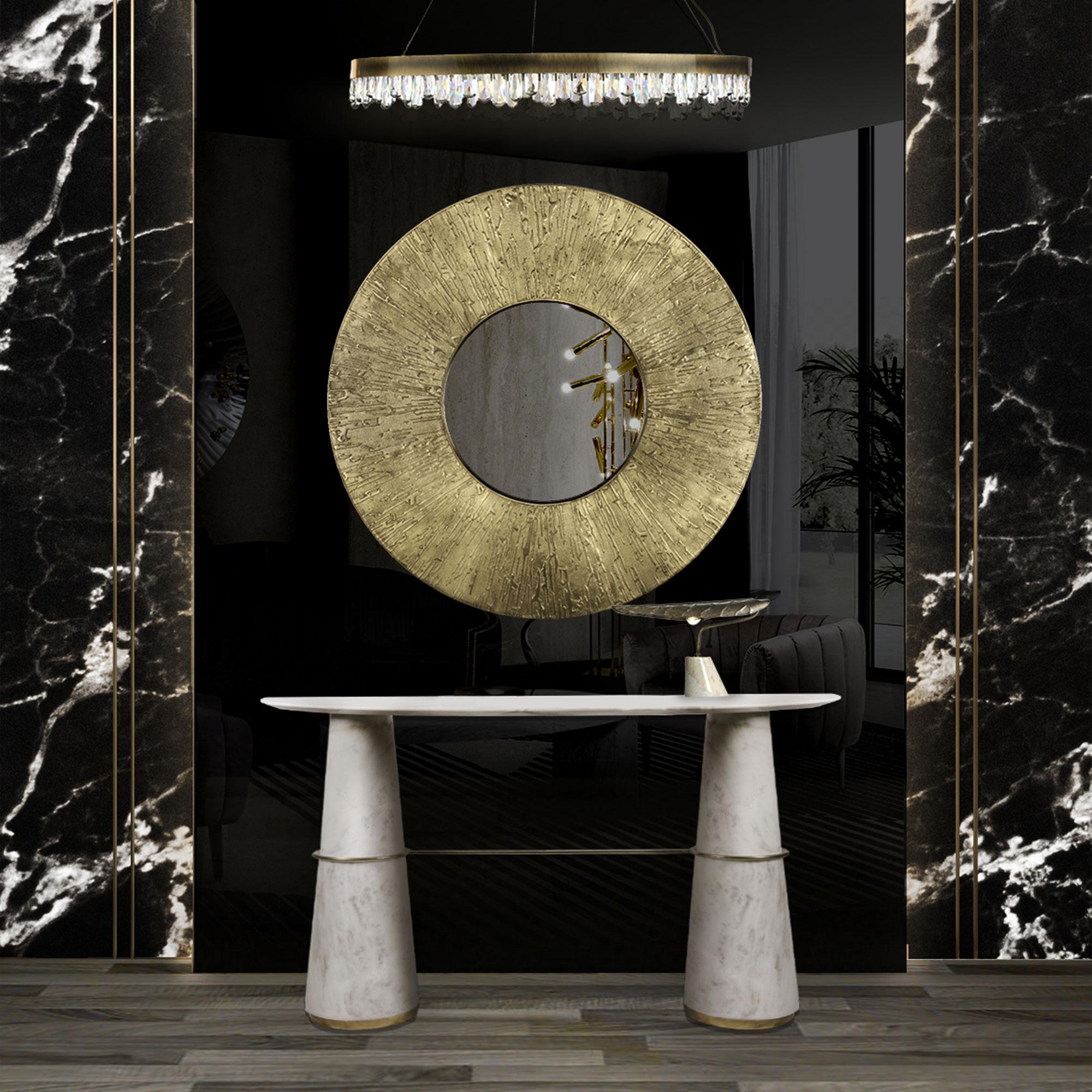 Зеркало Round Brass Accent